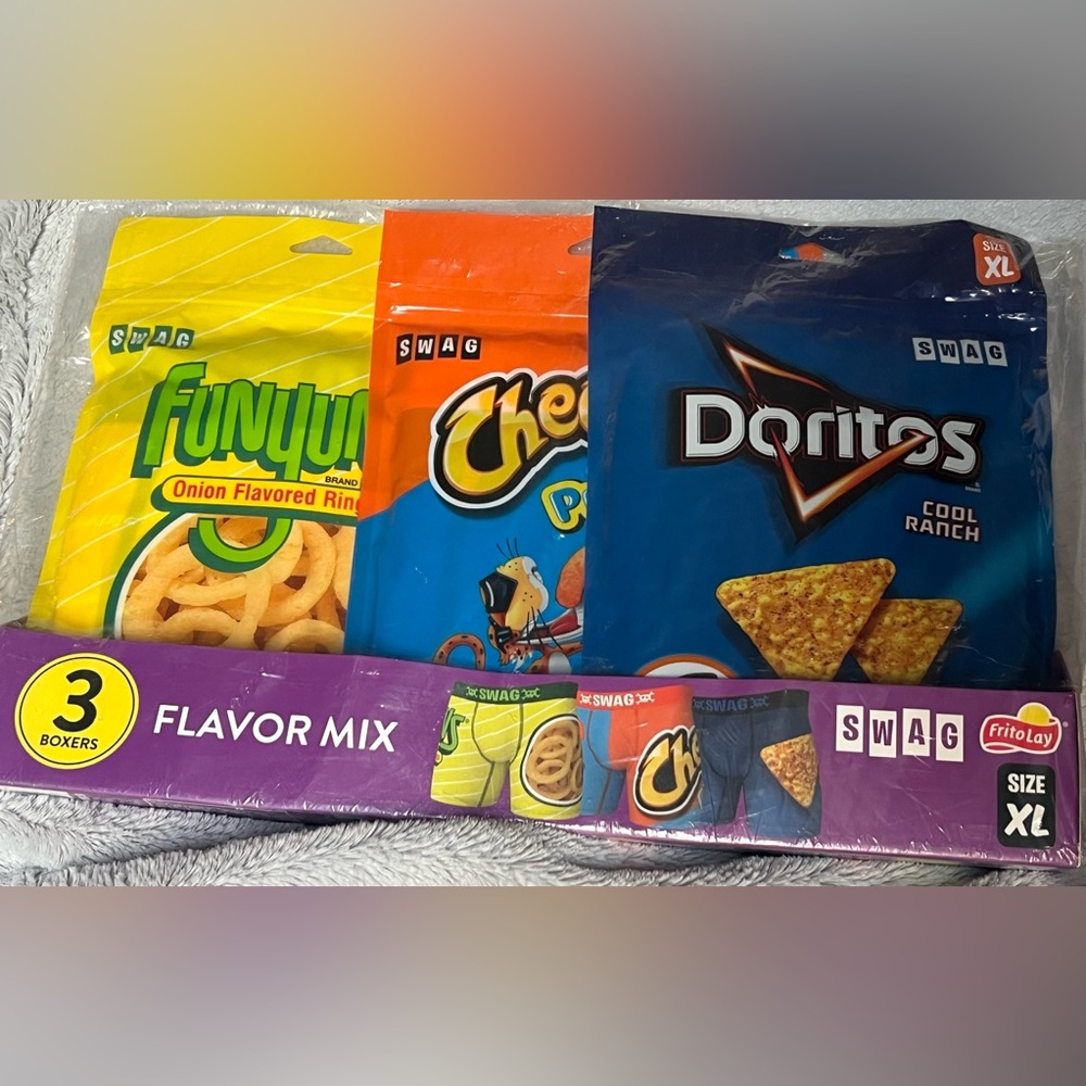 3-pack Frito Lay men’s boxer briefs Funyun, Cheeto Puffs & Cool Ranch Doritos